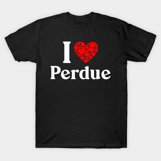 Perdue Heart - I Love Perdue T-Shirt by Red Dirt